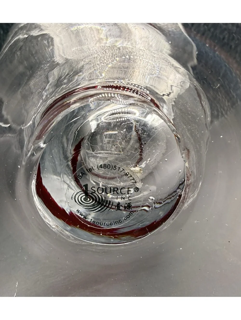 Red Robin Set of 2 16 oz Clear Glass Beer Glasses Red Swirl RR Logo Decorated